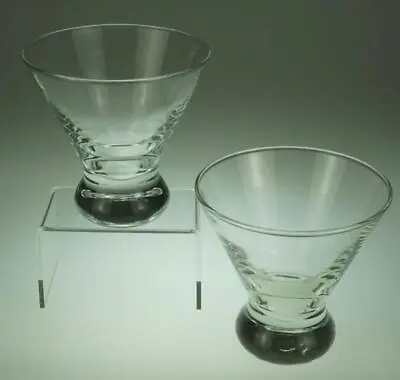 2 Libbey Cosmopolitan Martini Craft Cocktail Glasses Stemless Thick Base QI12 • $23.95