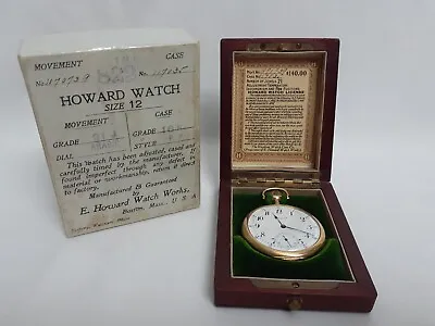 Antique E Howard Boston Mass 18K Gold 12 Size Pocket Watch 21 Jewel RUNS C2852 • $2745