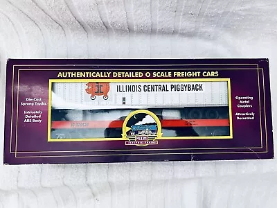 New-mth Train O Scale Flat Car W 48' Trailer Illinois Central #920440 20-98861 • $96.55