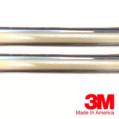 Vintage Style 5/8  Buckskin & Chrome Side Body Trim Molding • $49.99