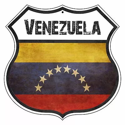 Venezuela Country Flag Novelty Highway Shield Man Cave Aluminum Metal Sign • $14.99