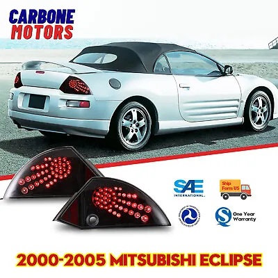 Fits 00-05 Mitsubishi Eclipse Tail Lights LED Rear Lamps Black Clear Lens 1 Pair • $99.99