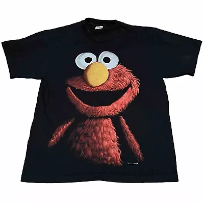 Vintage Elmo T Shirt Shadow Sesame Street Black Men’s Size XL 90s Rare Anvil USA • $150