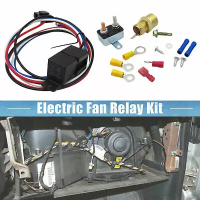 Car Engine Cooling 175°~185°Fan Thermostat Temp Switch Sensor Relay Kit 3/8 NPT • $17.98