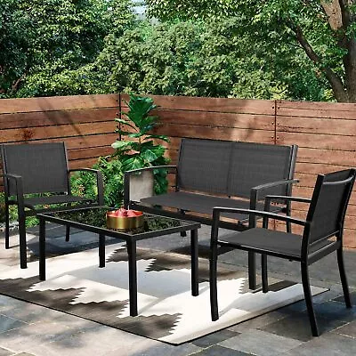 4 Pieces Patio Furniture Set Outdoor Conversation Sets For Patio Lawn Gard • $166.38