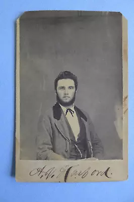 Rare CDV Handsome Man A.V. Harford - Signed - A. Whissemore - Mansfield Ohio • $24.99