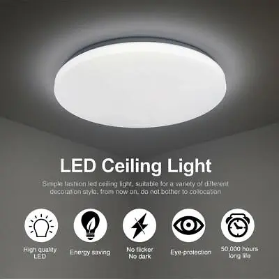 £0.99 • Buy LED Ceiling Lights Bright Round Panel Down Lights Bathroom Kitchen Bedroom Lamp