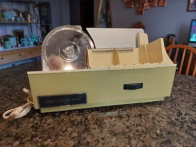 Vintage SEARS ROEBUCK Electric Deli Meat Slicer Tabletop Avocado Green Stainless • $99.90