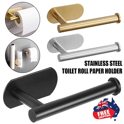 $8.26 • Buy Stainless Steel Toilet Roll Paper Holder Strong Self Adhesive Stick Wall Mount