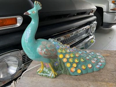 $34.99 • Buy Vintage Mid-Century Holland Mold Ceramic PEACOCK Figurine Light Lamp