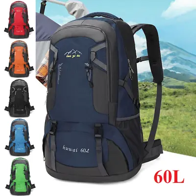 60L Large Waterproof Hiking Camping Backpack Outdoor Travel Men's Rucksack Bag • $19.99