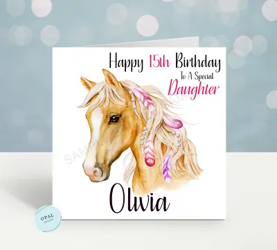 Personalised Birthday Card Horse Daughter Niece Sister Any Name/Age/Relation • £2.99