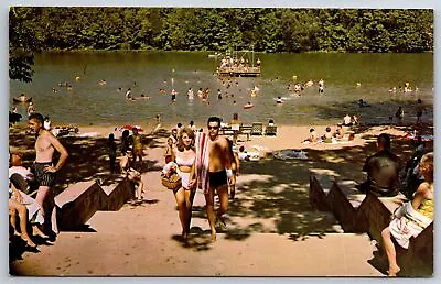 Mitchell Indiana~Beach Scene @ Spring Mill State Park~Tichnor Vintage Postcard • $3.70