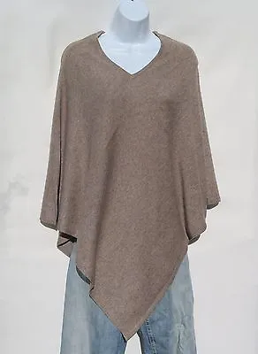 Cashmere | Poncho | Knit | V-Neck | Handmade | Natural | B+ Yarn | Brown & Gray • $82.80