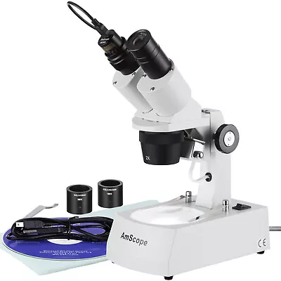 AmScope 20X-40X-80X Stereo Microscope With 2MP USB Digital Camera • $458.56