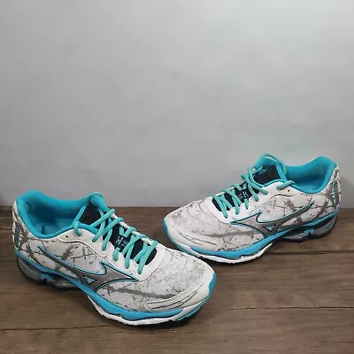 Mizuno Wave Creation 16 Womens Silver Turquoise Shoe Size  9.5 410653-0073 • $35