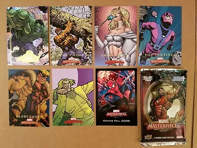 2008 Marvel Masterpieces 7 Card Lot With Hulk Insert + Pack Wrapper Set 2 • $12.99