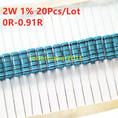 20Pcs 2W 2 Watt Metal Film Resistor ±1% 0.1 -0.91 Ω Ohm 0.1R- 0.91R 0.22R 0.47R • $2.45