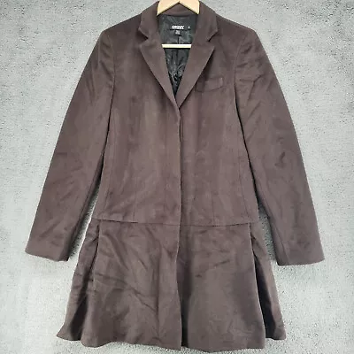 DKNY Donna Karan New York 80% Brown Angora Rabbit Hair Over Coat Jacket 6 Trench • $95