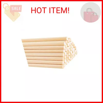 50PCS Dowel Rods Wood Sticks Wooden Dowel Rods - 1/4 X 12 Inch Precut Dowels For • $9