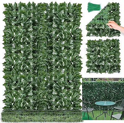 3M Roll Artificial Hedge Fake Ivy Leaf Garden Fence Privacy Screening Wall Panel • £3.89