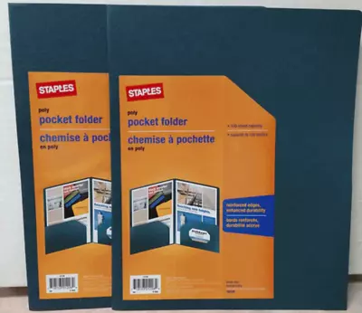 Poly 2-Pocket Folders 100 Sheet Capacity 2 Pack Green ( Staples 10730 ) • $9.85