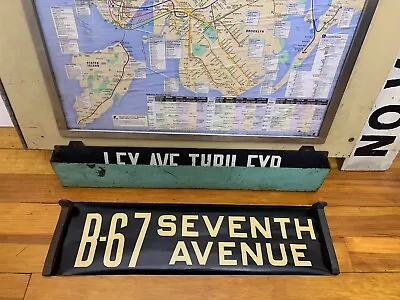 Vintage Ny Nyc Transit Bus Roll Sign Brooklyn Seventh Avenue Garment District • $194.95