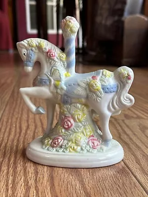 K's Collection Porcelain Figurine Carousel Horse Merry Go Round 6  Tall • $14.40