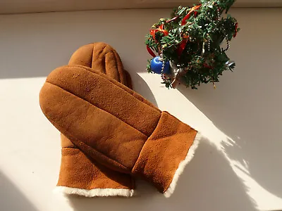 Men's And Women's MITTENS  100 % Suede  Real Sheepskin • $26