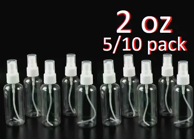 2oz Clear Plastic Spray Bottles Travel Perfumes Refill PET Mist Pump Reuse • $5.40