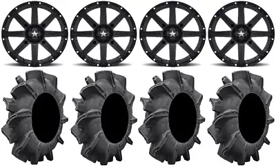 MSA Black Clutch 14  UTV Wheels 34  Assassinator Tires Can-Am Commander Maverick • $1493.32