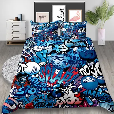 £32.39 • Buy Modern Graffiti Pattern Comforter Cover Set, Colorful Design Soft Bedding Set