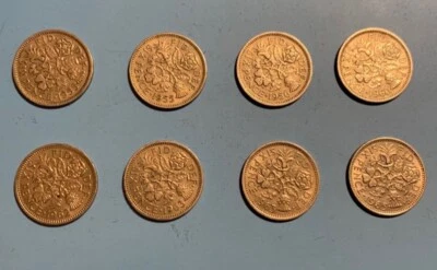 £4 • Buy Set Of 8 Queen Elizabeth Ii Sixpences ~ 1955 1955 1956 1960 1962 1963 1963 1965