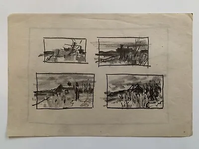 1940s Carl Gaertner Pencil Graphite Sketches Farm Landscape Barn Cleveland Ohio • $39.99