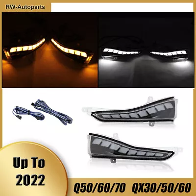 LED Mirror Sequential Signal Light & Fog Light For Infiniti Q50 Q60 2014-2022 • $89.99