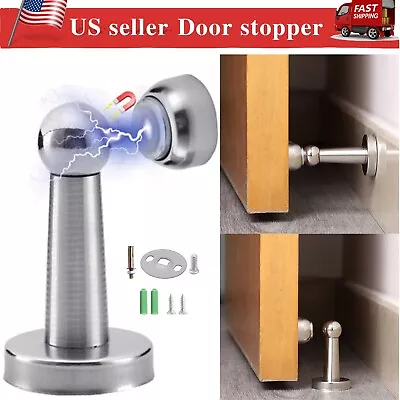 Magnetic Door Stop Holder Home Safety Stopper Guard Office Fitting Screws Catch • $6.29