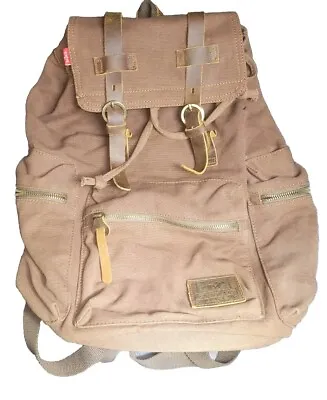 Augur Vintage Canvas Travel Backpack Satchel Carry Bag Hiking Camping Bag 14  • $30