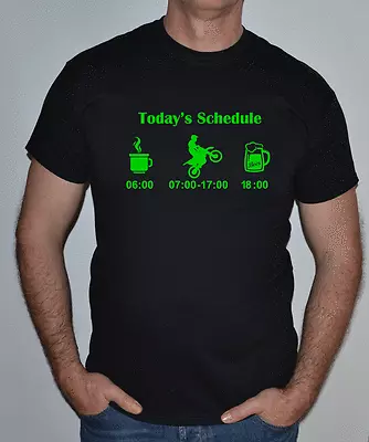 Kawasaki Colours trailstodays Schedulegreen bike Motorcycle  Fun T Shirt . • £14.99