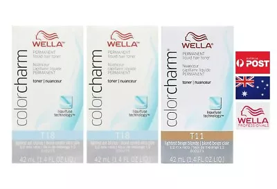 Wella Color Charm 2x T18 Lightest Ash Blonde Hair Toner 1x T11 Lightest Beige • $55.35