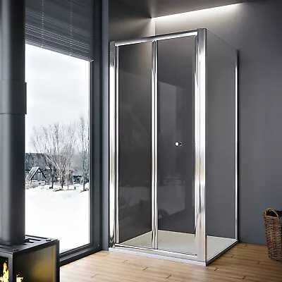 Bi Fold Shower Enclosure Door With Side Panel Bathroom Wet Room Glass Cubicle • £95.99