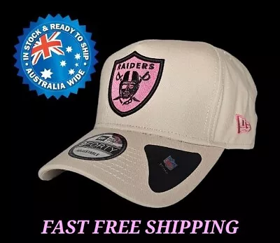 Oakland Las Vegas Raiders Nfl New Era 9forty Beige & Pink Cap Hat La Ny Nba Mbl • $36.95