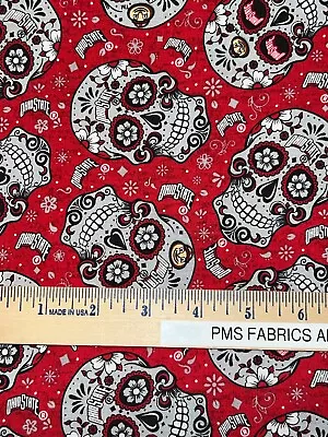 Ohio State Candy Skull 100% Cotton Fabric By The Yard 36x43 - Licensed Fabric • $9.25