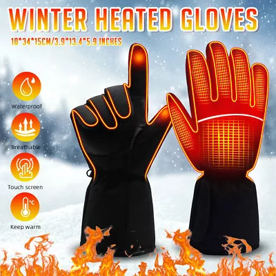 Rechargeable Heated Gloves For Men Women Waterproof Touchscreen Winter Warm USB • $20.98