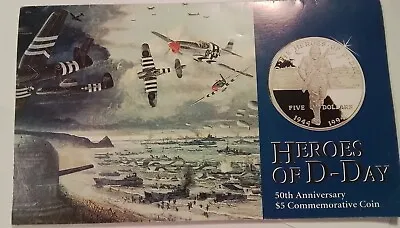 Marshall Islands $5.00 Commemorative Coin  Heros Of  D. DAY  • $9.25