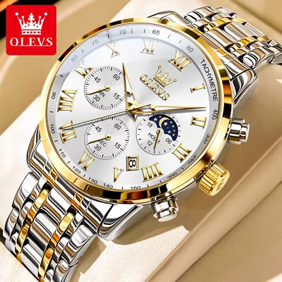 OLEVS Waterproof Luminous Quartz Watch Men's Business Luxury Wristwatch • $34.99