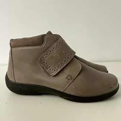 Hotter Daydream Boots Brown Flat Leather Ankle Size 7.5 EWF Wide Fit • £30