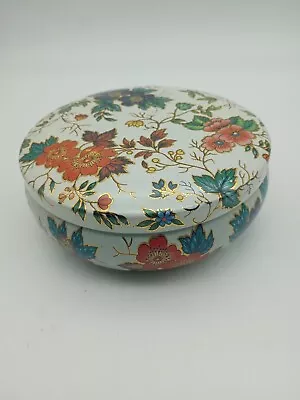 Vintage Daher Decorated Ware Floral Print Round Tin-England Lc030 • $9.99