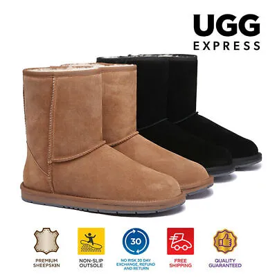 $99 • Buy 【EXTRA20%OFF】UGG Boots Genuine Sheepskin Short Classic Suede Upper Non-Slip