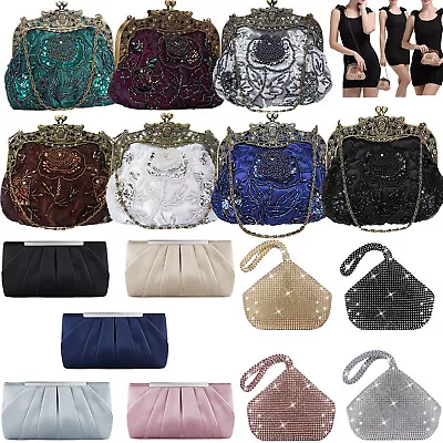 Women Bridal Wedding Evening Cocktail Party Clutch Bag Purse Formal Prom Handbag • $15.54