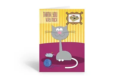 Kitty Cat Thank You Very Much Note Card - 10 Boxed Cards & Envelopes - B14205 • $9.99